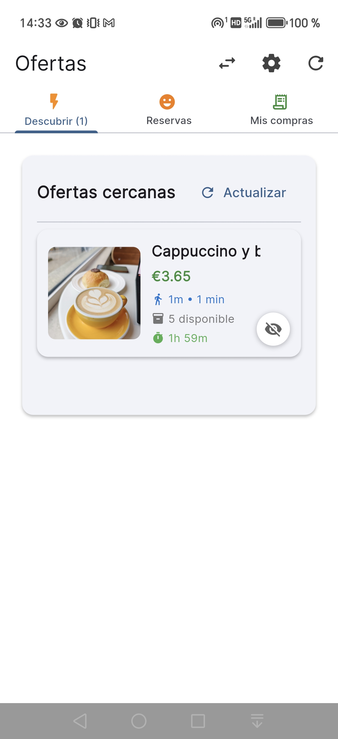 Ofertas cercanas en tiempo real